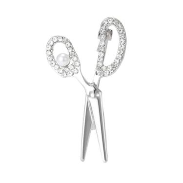 Imagem de Broche de tesoura de zircônia cúbica delicada para mulheres e homens, banhado a ouro/prata, fofo, delicado, exclusivo, cristal, pérola, alfaiate, alfinetes, lapela para chapéu, bolsa, terno, gravata