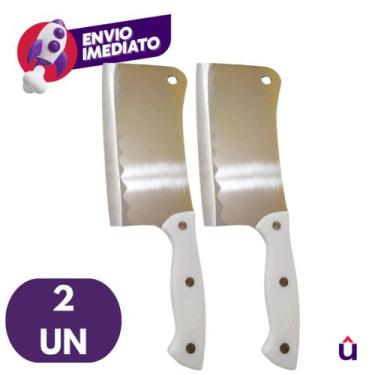 Imagem de Kit Cutelo Machadinha Inox 6 Profissional Chef Facão Cozinha Açougueir