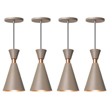 Imagem de Kit 4 Luminária Pendente Mini Pequim 24Cm Balcão Bancada - Iluminar Am