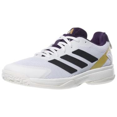 Imagem de adidas Tênis infantil unissex Ubersonic, Branco/preto/aurora ameixa, 18