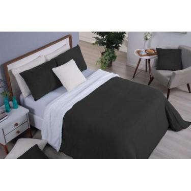 Imagem de Cobertor canada soft com manta sherpa casal queen 1pc - morada dos enx