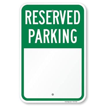 Imagem de SmartSign Placa de metal "Reserved Parking" "Reserved Parking" Basics 45,7 x 30,5 cm, composto de alumínio de 120 mm (ACM), material reflexivo de grau de engenheiro, verde e branco