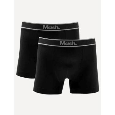 Imagem de Cueca Mash Boxer Microfíbra Seamlss Gray Sash Preta Pack 2UN, M/M