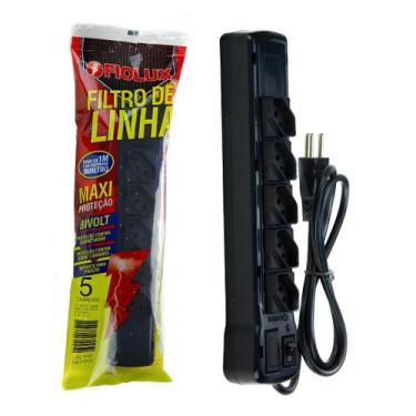 Imagem de Filtro de Linha 1 Metro Tripolar 5 Tomadas 10A Bivolt Fiolux