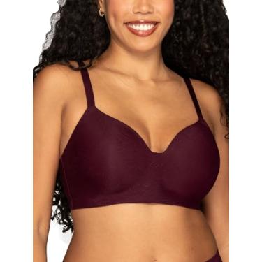 Imagem de Vanity Fair Sutiã feminino sem aro sem esforço, suporte macio sem fio e bojos de espuma de memória, P-3GG, plus size, Roxa, 3G