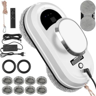 Imagem de Nauerz Robo Limpa Vidro, Limpador de Janela com Detecção, Limpador de Janelas com Controle Remoto, Robô Inteligente de Limpeza de Vidro com Spray de Água AutomáTico/Remoto