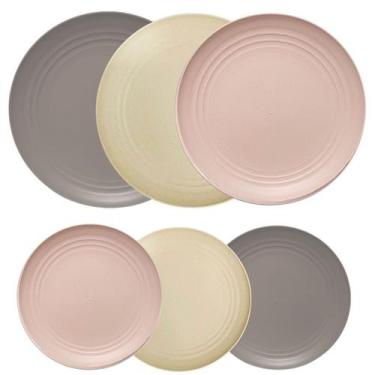 Imagem de Prato Raso e Sobremesa 12un Fibra de Bambu para Festas, Piscinas - Lyo