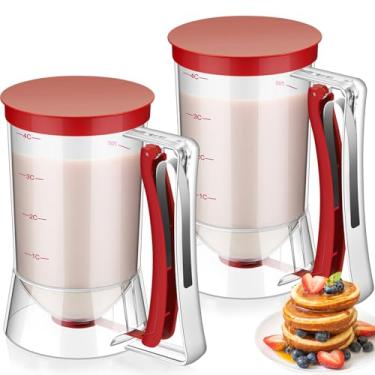 Imagem de FillTouch Dispensador de massa de cupcake, 2 unidades, 4 xícaras com ferramentas de aperto para panqueca, cupcake, biscoito, bolo, waffles, sorvete, presentes para cozinha de inauguração de casa