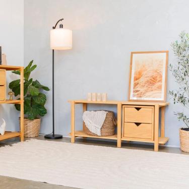 Imagem de Rack Laguna 120cm 2 Prat 52,6ax120lx42p Em Madeira Cor Mel