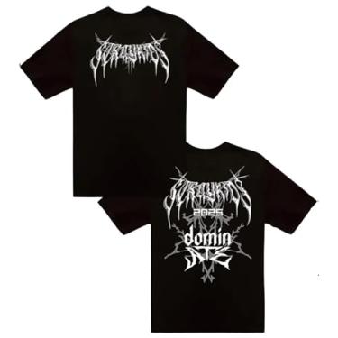 Imagem de DHSPKN Camiseta Skz Dominate ATE Tour Merch Felix Jisung Hyunjin Minho Bangchan Changbin Skzoo Concerts Camiseta unissex, Preto, P