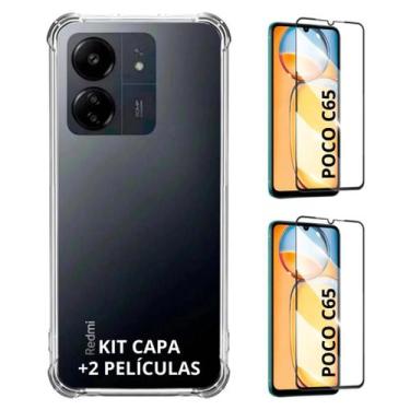 Imagem de Capa Capinha Silicone e 2x Películas de Vidro 3D Para Poco C65 - Phone