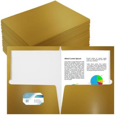 Imagem de Pasta Yeaqee, pacote com 100 unidades, papel laminado brilhante, carta