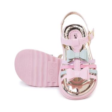 Imagem de Sandália Infantil Menina Princesa Pepete com Tiras e Laço Macia Leve e Confort, Colorida, Branca e Rosa, 20 ao 27 (8088-rosa-23)