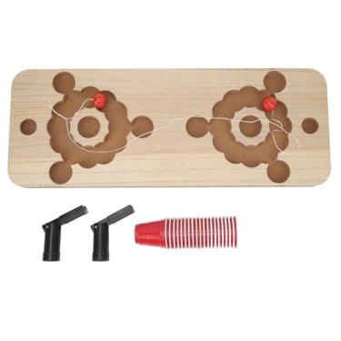 Imagem de Cerveja Pong Drinking Game Tabletop Beer Pong Set com tábua de madeira e xícaras de 20pcs para festa de adultos