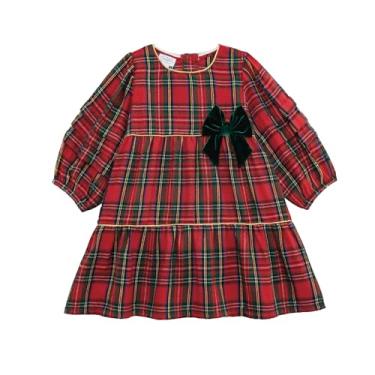 Imagem de Mud Pie Vestido infantil natalino tartã para bebês meninas, Vermelho, 3 Anos