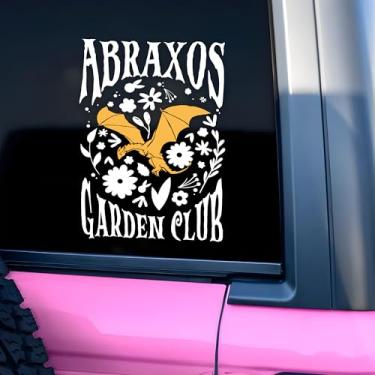 Imagem de Decalque de carro Abraxos Garden Club floral, dragão, quarta asa, humor de jardinagem, carro, janela, espelho, acessórios, afirmações, engraçado, vinil, impermeável, 20 cm, adesivo para para-choque