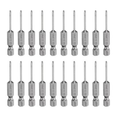 Imagem de HARFINGTON 20 peças de chave de fenda Phillips número 1 PH1 1/10.2 cm, haste sextavada, 50 mm de comprimento, magnética, S2, aço industrial, broca elétrica de cabeça cruzada, haste de 0,08" (2 mm)