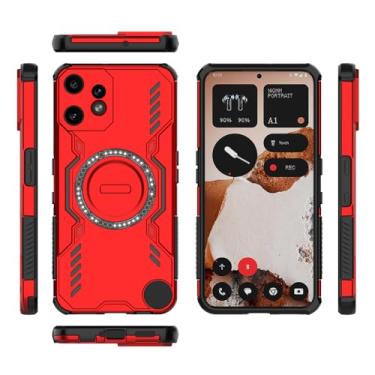 Imagem de Elubugod Capa compatível com Nothing CMF Phone 2 Pro, compatível com MagSafe, compatível com Nothing CMF Phone 2 Pro Dissipation Cool Anti-Fall Mobile Cases Vermelho