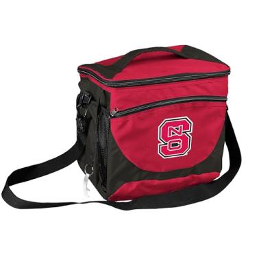 Imagem de Logo Brands NCAA North Carolina State Wolfpack Cooler isolado com 24 latas com logotipo bordado, abridor de garrafa e bolso frontal de armazenamento seco – unissex adulto, tamanho único, cor do time,