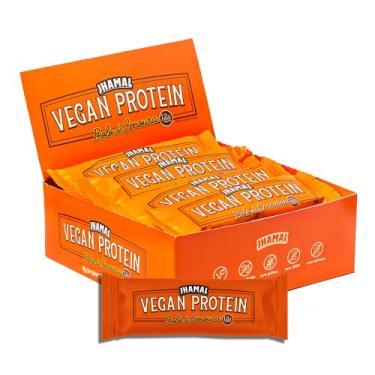 Imagem de JHAMAL Barra de Proteína Vegan Bolo de Cenoura - Cremosa, Rica em Proteínas, Saudável - Vegana - Sem Glúten, Sem Adição de Açúcar, Sem OGM - Caixa com 12 un, 600g