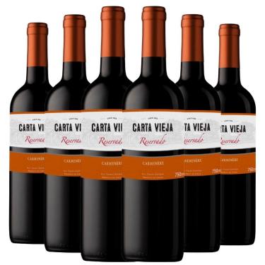 Imagem de Kit 6 Vinhos Carta Vieja Reservado Carménère