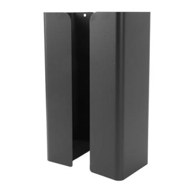 Imagem de Suporte de tecido magnético Ajustável sem papel de punção Caixa de toalha Montada com a parede Montada com dispensador de tecido magnético para geladeira aço de carbono de cozinha (Preto)