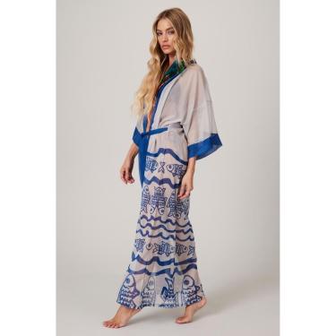 Imagem de Kimono Longo De Tule Coleção Pira Omomba''e Yacamim Q10-Feminino