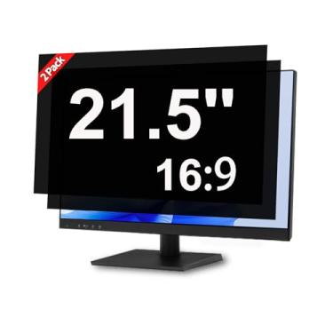 Imagem de J J-Dream [Pacote com 2] Tela de privacidade de 21,5 polegadas para monitor de computador, protetor de tela com luz azul, antirreflexo, antiarranhões, tela de proteção de privacidade de 21,5 polegadas