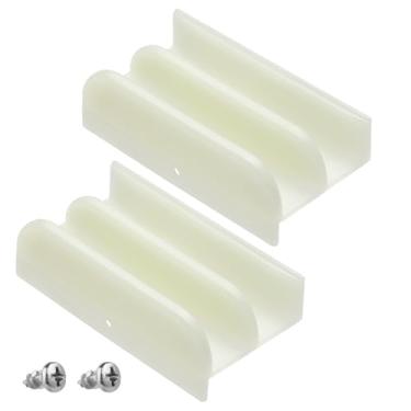 Imagem de ZXXU Guia Inferior Para Porta De Correr Chuveiro M6219 - Trilho Plástico Portas Vidro Suspensas Com Canais 1/2", Compatível Sistemas Fechamento Banheira, Pacote 2