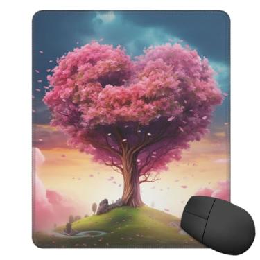 Imagem de GlbnSHeric Tapete de mouse pequeno com base de borracha antiderrapante colorido coração árvore mouse pad para homem mulher mouse pad para mouse sem fio tapete de teclado para jogos almofada para casa