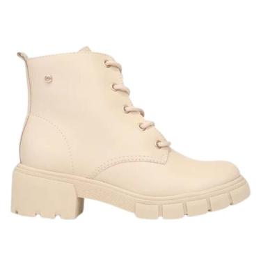 Imagem de Bota Feminina Ramarim Coturno com Salto Tratorado 11121, 37, Bege
