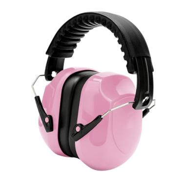 Imagem de Esquirla Protetor auricular com redução de ruído, ajustável, confortável, à prova de som, protetor auricular para marcenaria, eventos, oficina, corte de grama, Rosa