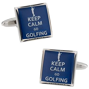 Imagem de Abotoaduras de golfe com caixa de apresentação Cuff-Daddy Keep Calm