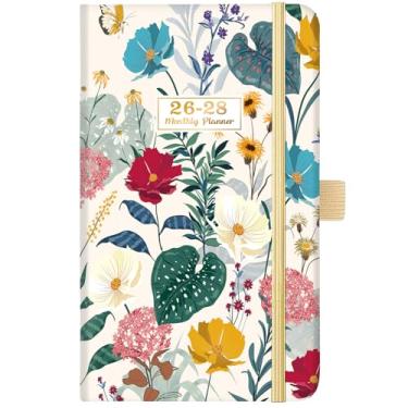 Imagem de Calendário de bolso 2026-2028 para bolsa - janeiro de 2026 a dezembro de 2028 (calendário de 36 meses), 9,7 cm x 16,3 cm, agenda mensal de 3 anos, fecho elástico, bolso interno, alça para caneta, 2