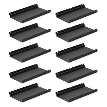 Imagem de Prateleiras Slatwall SNOGSWOG 10 peças 33x15 cm Metal Black