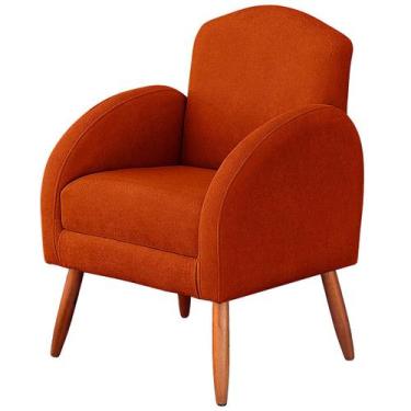 Imagem de Poltrona Dubai Decorativa para Sala Terracota em Suede Premium - Ateli