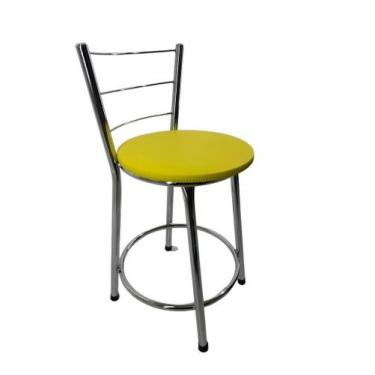 Imagem de Banqueta Banco Baixa Encosto Bar Balcão Cozinha Cromada - FortMix, Ama