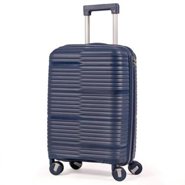 Imagem de Mala De Bordo 10Kg Polipropileno Medidas 55x35x25 Padrão Anac Mala De Viagem Pequena De Mão 4 Rodas Duplas 360° Cadeado Segredo Zíper Antifurto Rígida Leve (AZUL, PEQUENA)