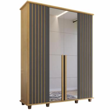 Imagem de Guarda Roupas de Casal RV Móveis Holanda Ripado largura de 161,5 cm 4 