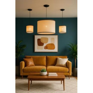 Imagem de Combo 3 Pendentes Kit Versatil Tamanho 40x30 E 20x25 Palha Natural