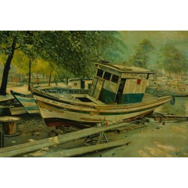 Imagem de Quadro Decorativo pintado à mão Óleo sobre Painel (pintura envernizada) medindo 40 cm x 60 cm para sala, escritório ou consultório.