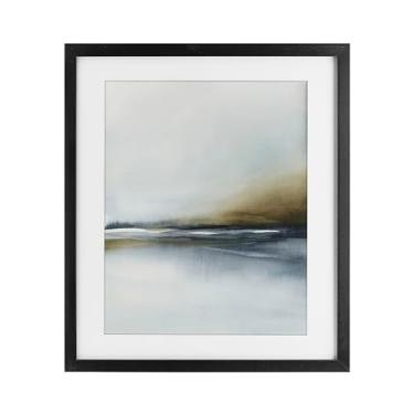 Imagem de Stupell Industries Impressão emoldurada nebulosa à beira-mar serenidade preta sob vidro design por 1x, 21 x 17