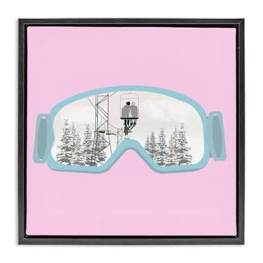 Imagem de Stupell Industries Winter Slopes Goggles Black Framed Floater Canvas Wall Art Design por Ashley Singleton, 63 x 63 cm