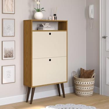 Imagem de Sapateira Organizadora de Sapatos Vertical para Quarto 2 Portas Basculante Drex (Nature/OffWhite)