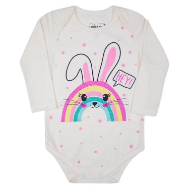 Imagem de Body Bebê Hey, Manga Longa, Perola, 3 a 6 Meses, Gaga Baby