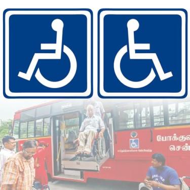 Imagem de Placa de cadeira de rodas para deficientes físicos – Adesivo à prova d'água acessível, 12 x 12 cm para scooter elétrica, carro, caminhão, van, decalque acessórios, 2 peças (B)