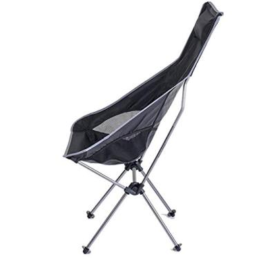 Imagem de Cadeira de acampamento portátil ao ar livre, leve, dobrável, com encosto alto, cadeira de pesca, portátil com encosto de cabeça, para acampamento ao ar livre, viagens, piquenique, festival, caminhada