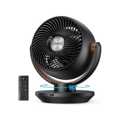 Imagem de Dreo Ventoinhas para quarto de casa, ventilador circulador de ar de mesa para sala inteira, 28 cm, fluxo de ar potente de 18 m, ventiladores oscilantes de 120° + 90° com controle remoto, 4