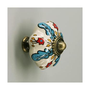 Imagem de Puxador de armário 1 peça Puxador de gaveta de armário vintage flor sortidas puxadores de cerâmica maçaneta de porta armário cômoda maçaneta de porta puxadores de gaveta
