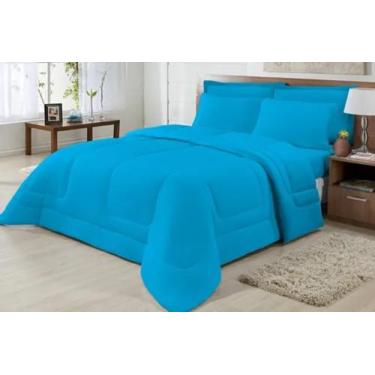 Imagem de Edredom Queen Size + Jogo Cama Queen Malha Penteada 100% Algodão-4 peç